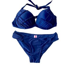 NWT Betsey Johnson Blue 2pcs Swim Bikini Set - Sz M